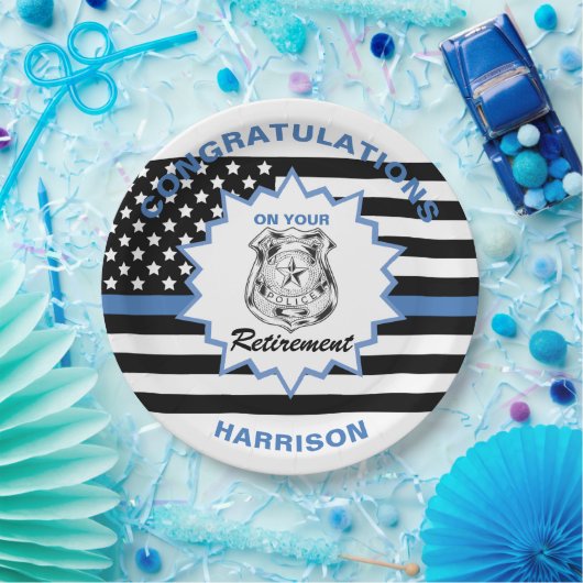 Ruheständische Polizei Herzlichen Glückwunsch Ruhe Pappteller (Party)