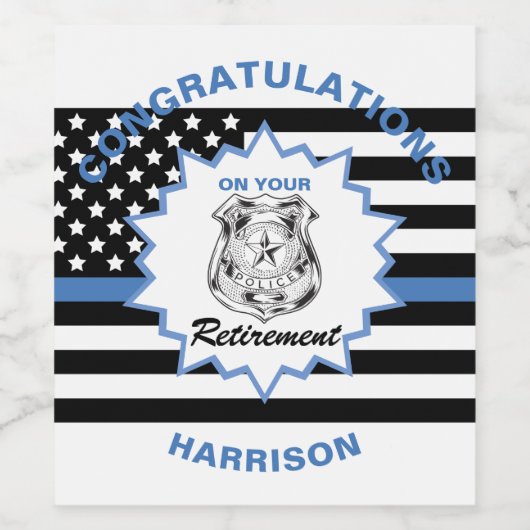 Ruheständische Polizei Herzlichen Glückwunsch Ruhe Weinetikett (Einzelnes Label)