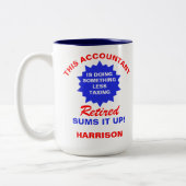Ruheständischer Buchhalter Funny Retirement Sprich Zweifarbige Tasse (Links)