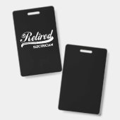 Ruheständischer Elektro-Party-Geschenk Ausweis (Vorder- & Rückseite)