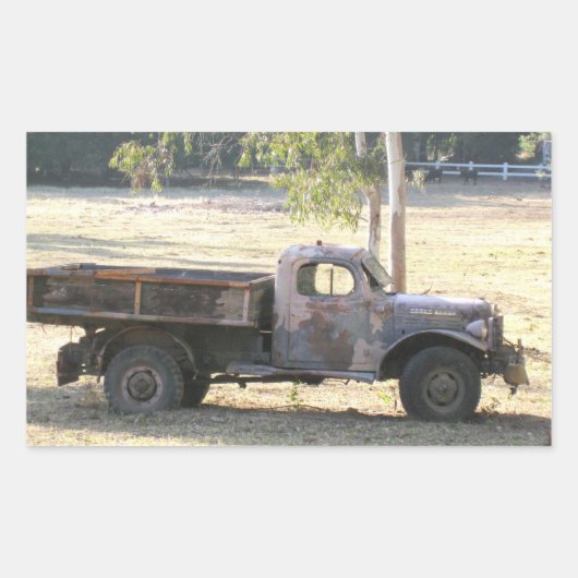 Ruheständischer Power Wagon, alter Lieferwagen Rechteckiger Aufkleber (Vorderseite)