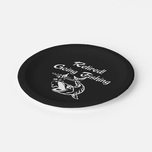 Ruheständler beim Angeln Pappteller (Schrägansicht)