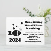 Ruheständler Fischen Moderne Minimalistische Alter Einladung (Stehend Vorderseite)