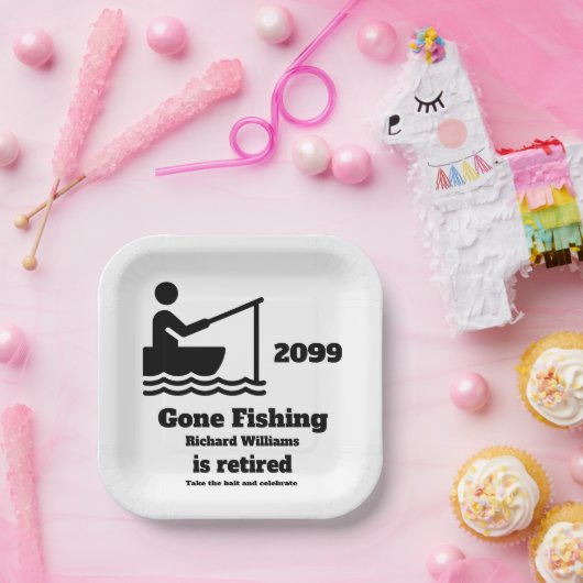 Ruheständler Fischen Moderne Minimalistische Alter Pappteller (Party)