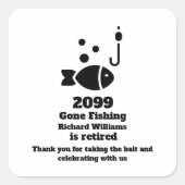 Ruheständler Fischen Moderne Minimalistische Alter Quadratischer Aufkleber (Vorderseite)