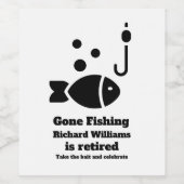 Ruheständler Fischen Moderne Minimalistische Alter Weinetikett (Einzelnes Label)