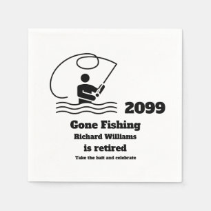Ruheständler Gone Fishing Stehende Fischer Ruhesta Serviette