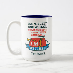 Ruheständler Postangestellter Ruhestandsparty Zweifarbige Tasse