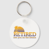 Ruheständlerin am Strand Schlüsselanhänger (Rückseite)