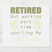 Ruheständlerin des englischen Bulldoghundes Bierflaschenetikett (Einzelnes Label)