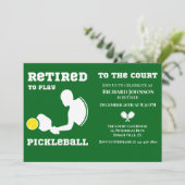 Ruheständlerin Pickleball Mann Sportgrün Einladung (Stehend Vorderseite)