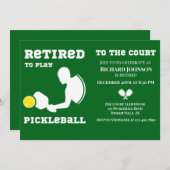 Ruheständlerin Pickleball Mann Sportgrün Einladung (Vorne/Hinten)