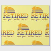 Ruheständlerin sieht Sie auf dem Strandumschlagpap Geschenkpapier (Flach)