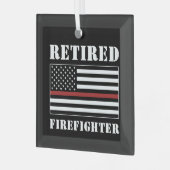 Ruheständlerin Thin Red Line-Ruhestandspende Ornament Aus Glas (Vorderseite links)