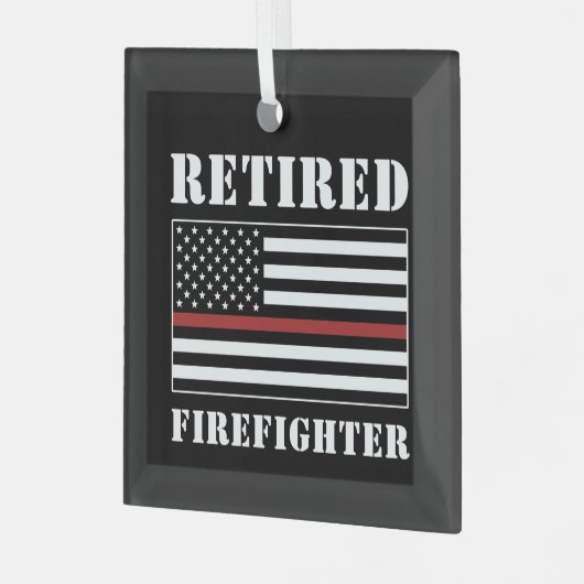 Ruheständlerin Thin Red Line-Ruhestandspende Ornament Aus Glas (Vorderseite links)