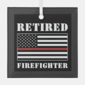 Ruheständlerin Thin Red Line-Ruhestandspende Ornament Aus Glas (Vorderseite)