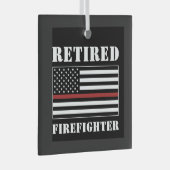 Ruheständlerin Thin Red Line-Ruhestandspende Ornament Aus Glas (Vorderseite Rechts)