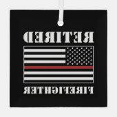 Ruheständlerin Thin Red Line-Ruhestandspende Ornament Aus Glas (Rückseite)
