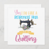 Ruheständlerquilt Quilting Crafting Hobby G Einladung (Vorne/Hinten)