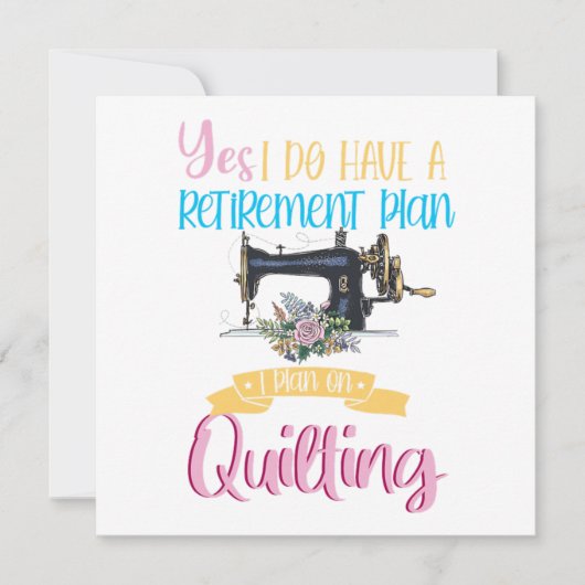 Ruheständlerquilt Quilting Crafting Hobby G Einladung (Vorderseite)