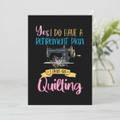 Ruheständlerquilt Quilting Crafting Hobby G Einladung (Stehend Vorderseite)