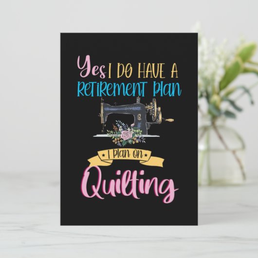 Ruheständlerquilt Quilting Crafting Hobby G Einladung (Stehend Vorderseite)