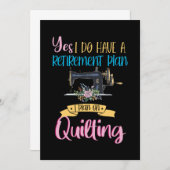 Ruheständlerquilt Quilting Crafting Hobby G Einladung (Vorne/Hinten)