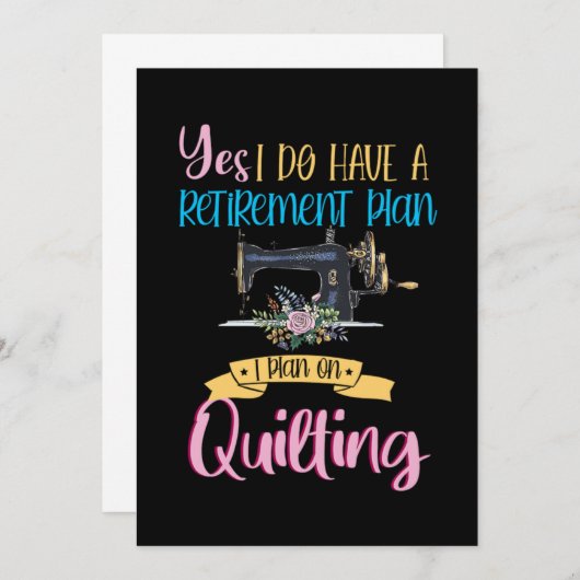 Ruheständlerquilt Quilting Crafting Hobby G Einladung (Vorne/Hinten)