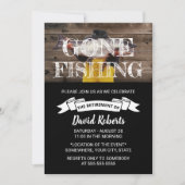 Ruheständlicher Gone Fishing Rustikale Ruhestand H Einladung (Vorderseite)