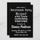 Ruheständliches, nicht müde Party Einladung (Vorne/Hinten)
