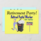 Ruhestands-Einladung-Postarbeitskraft Einladung (Vorne/Hinten)