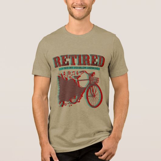 Ruhestands-Fahrrad-Geschenk-Design Tri-Blend Shirt (Vorderseite)