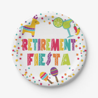 Ruhestands-Fiesta-Pappteller - Weiß Pappteller