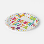 Ruhestands-Fiesta-Pappteller - Weiß Pappteller (Schrägansicht)