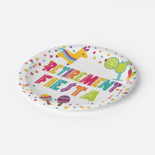 Ruhestands-Fiesta-Pappteller - Weiß Pappteller (Schrägansicht)