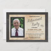 Ruhestands-Foto-Kreide-rustikale Party Einladung (Vorderseite)