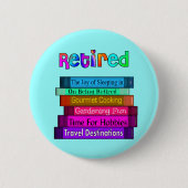 Ruhestands-Geschenk-einzigartiger Stapel des Button (Vorderseite)
