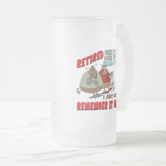 Ruhestands-Geschenke und Ruhestands-T - Shirts Mattglas Bierglas (VorderseiteRechts)