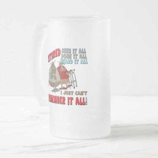 Ruhestands-Geschenke und Ruhestands-T - Shirts Mattglas Bierglas (Vorderseite Links)