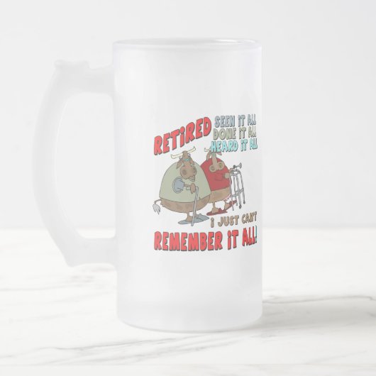 Ruhestands-Geschenke und Ruhestands-T - Shirts Mattglas Bierglas (Links)