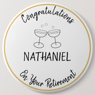 Ruhestands-Gratulation personalisierter Name Anden Button