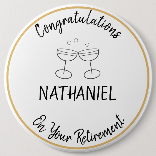 Ruhestands-Gratulation personalisierter Name Anden Button (Vorderseite)