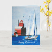 Ruhestands-Michigan-Leuchtturm Karte (Gelbe Blume)