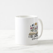 Ruhestands-Neues-Kapitel-Buch-Blumendesign Kaffeetasse (VorderseiteRechts)