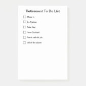 Ruhestands-Notizblock Post-it Klebezettel (Vorderseite)