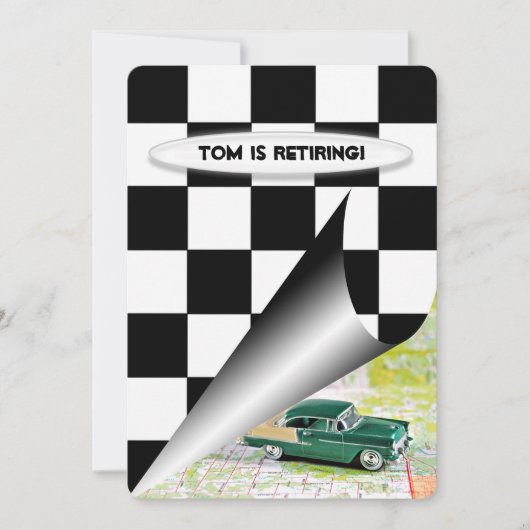 Ruhestands-Oldtimer Einladung (Vorderseite)