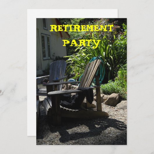 RUHESTANDS-PARTY EINLADUNG (Vorne/Hinten)