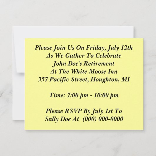 Ruhestands-Party Einladung Eisenbahn, die (Rückseite)