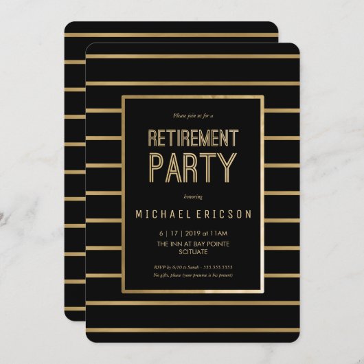 Ruhestands-Party Einladung - fertigen Sie (Vorne/Hinten)