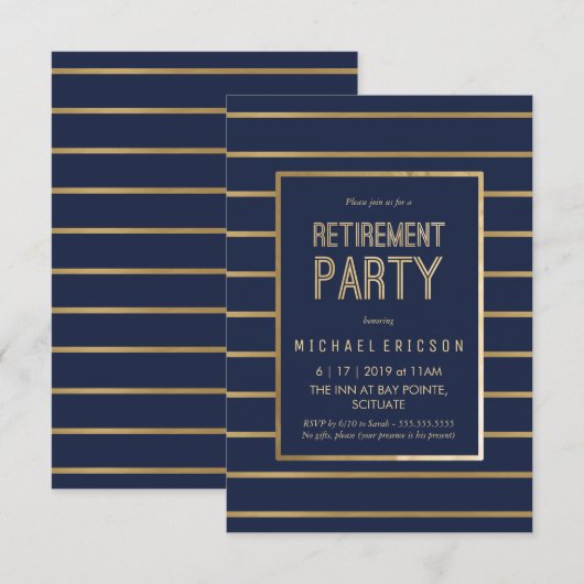 Ruhestands-Party Einladung - fertigen Sie (Vorne/Hinten)